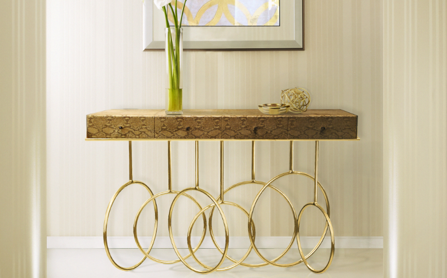 Stunning Golden Modern Console Tables
