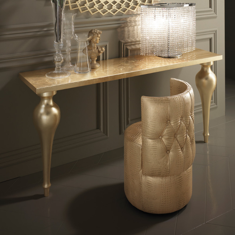 Leaf, Gilding, gold leaf, gold, luxury furniture, craftsmenship, techniques, console tables, living room, modern console tables, design ideas, exclusive brand, exclusive design, jewel, luxury furniture